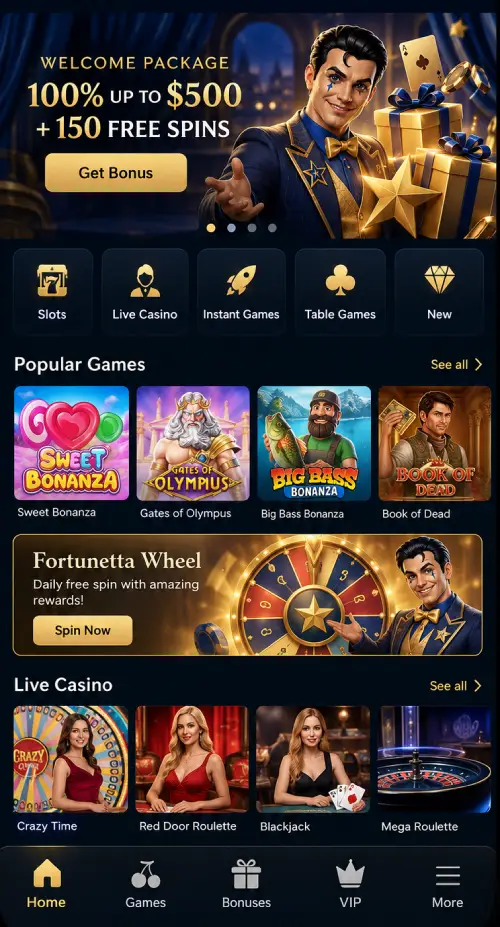 Fortunetta Casino Online App and Browser